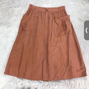 Orfeo Paris Button Front A-line Midi Skirt